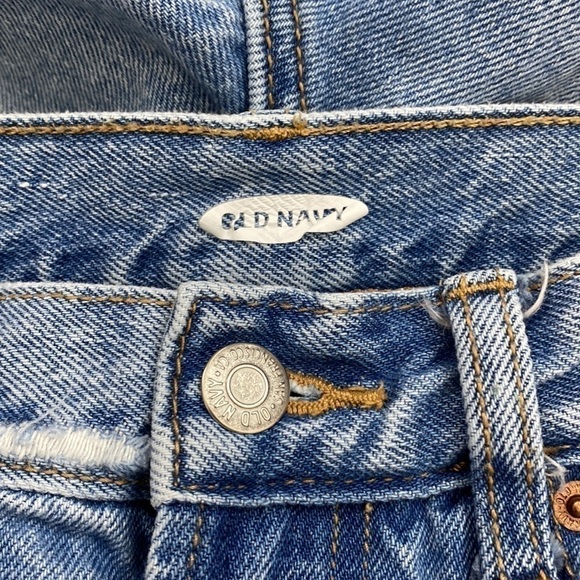 OLD NAVY High Waisted Distressed Boyfriend Jean Shorts Size 0 Frayed Hem - Picture 5 of 7